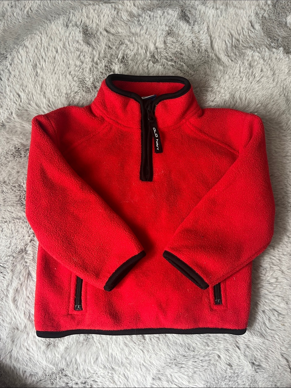 Old Navy Bright Red Toddler' Quarter-Zip Fleece Pullover